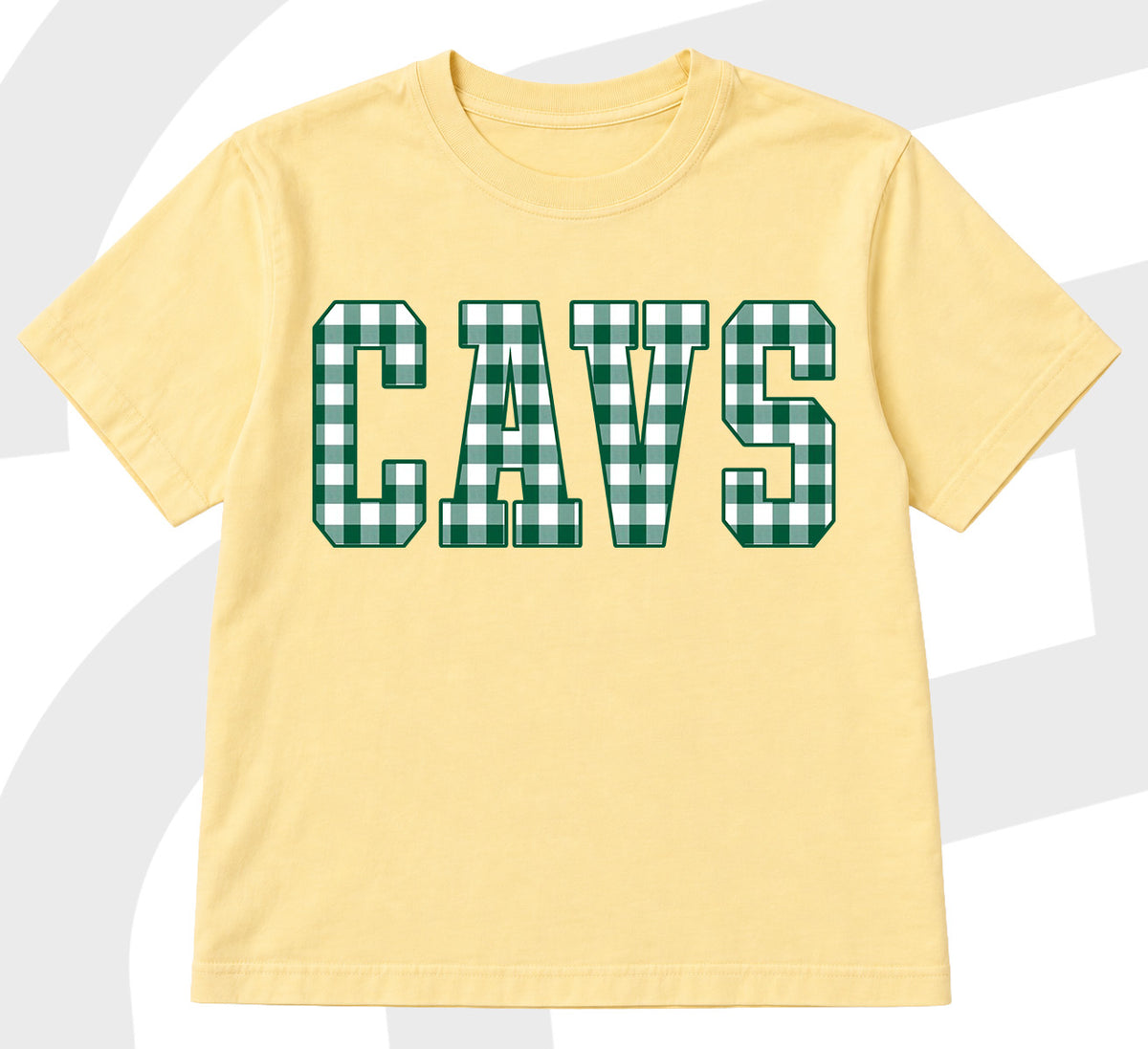 CAVS Gingham Butter Yellow Tee