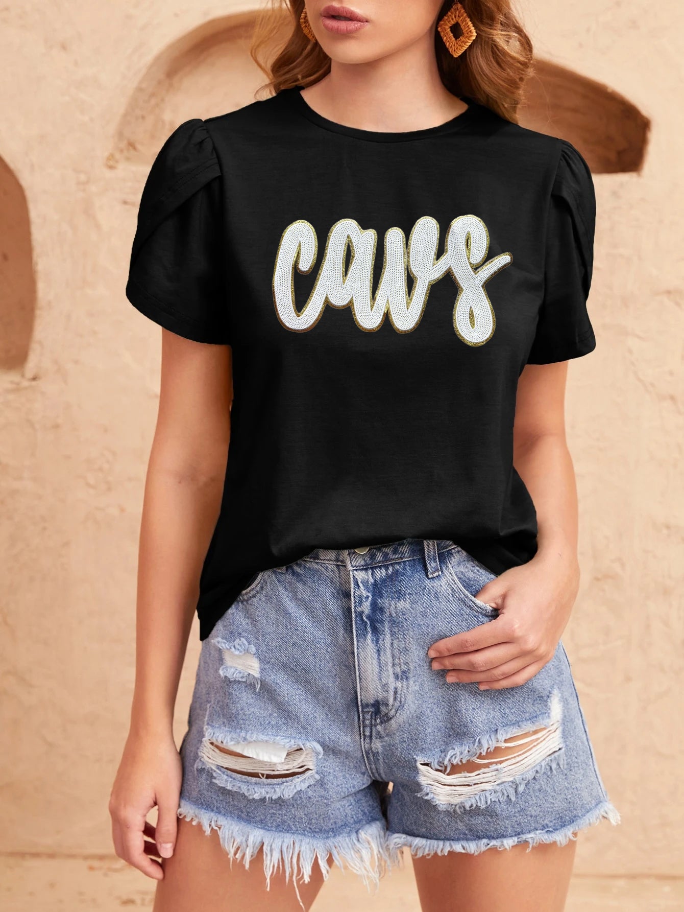 CAVS Sequin Petal Sleeve Shirt