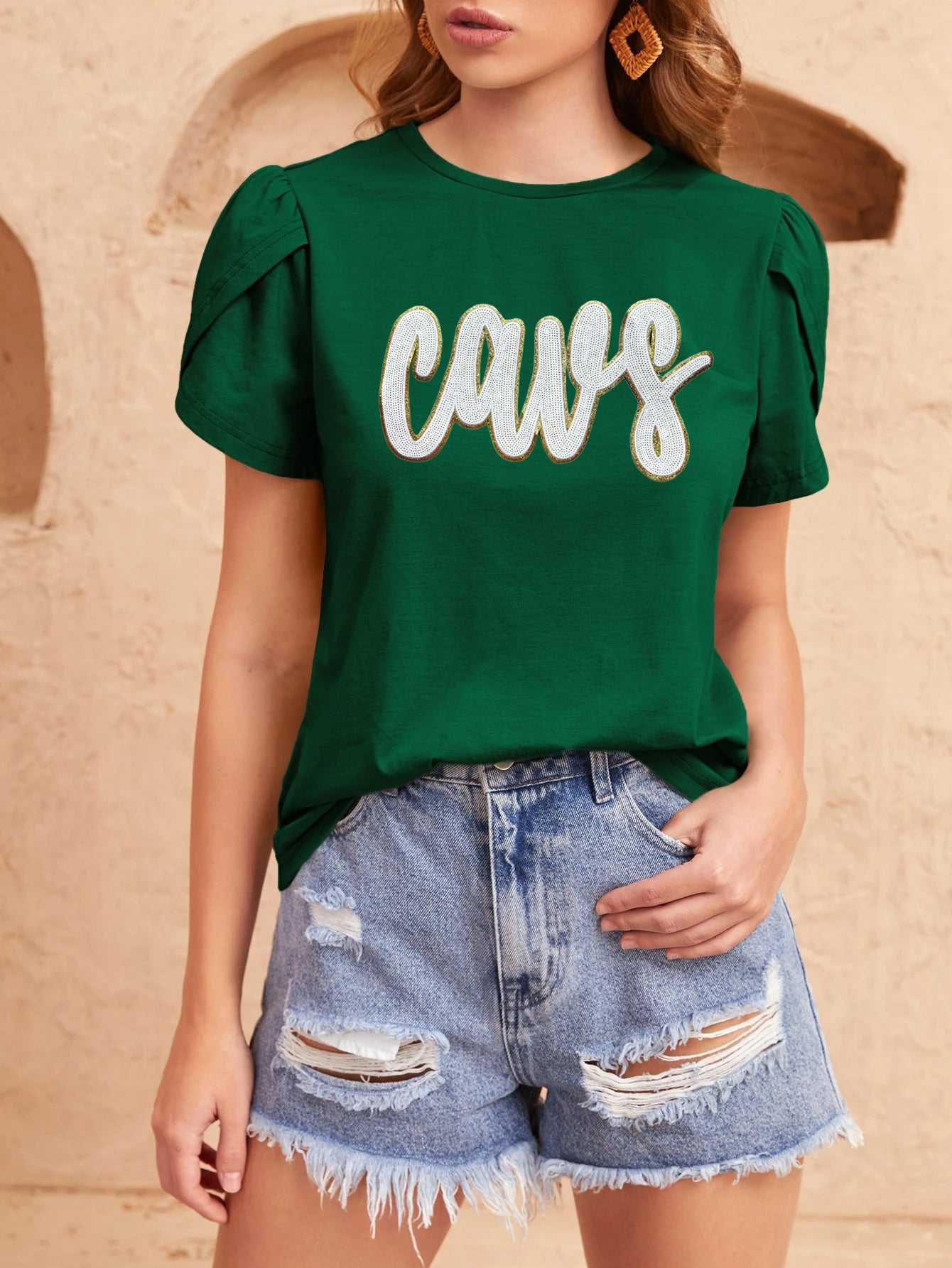 CAVS Sequin Petal Sleeve Shirt